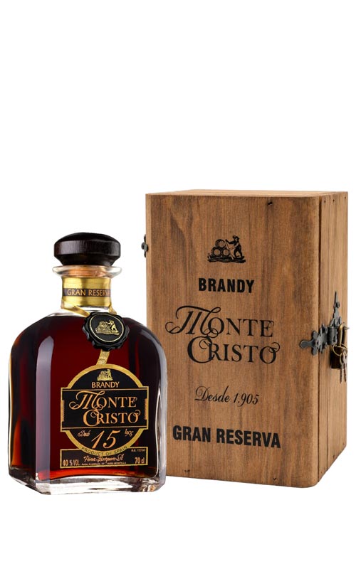 Brandy Monte Cristo Gran Reserva 15 Años con Estuche de Madera - Imagen 2